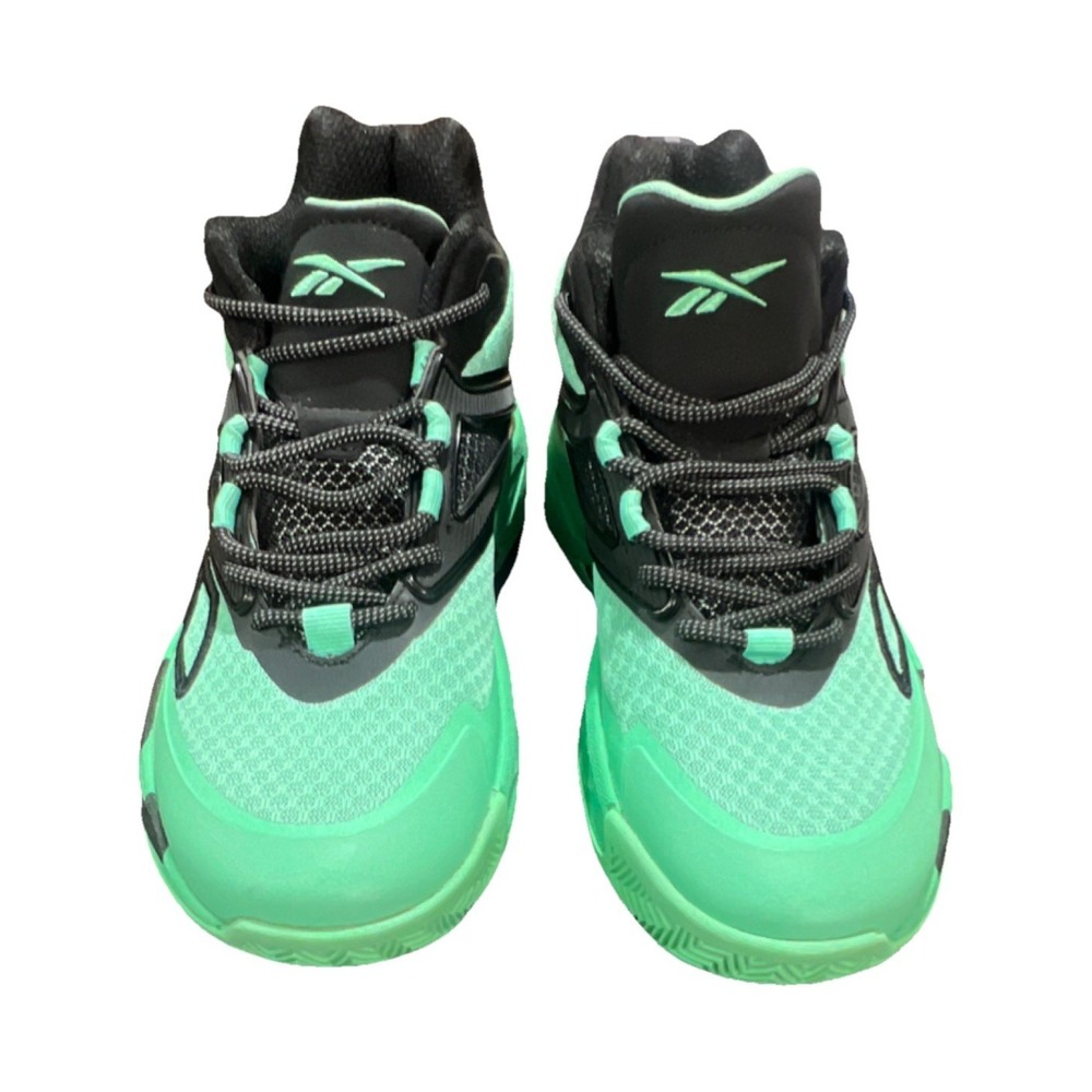 16N19/ Reebok AR30425W Green Black Mid Top Men's Basketball Sneakers